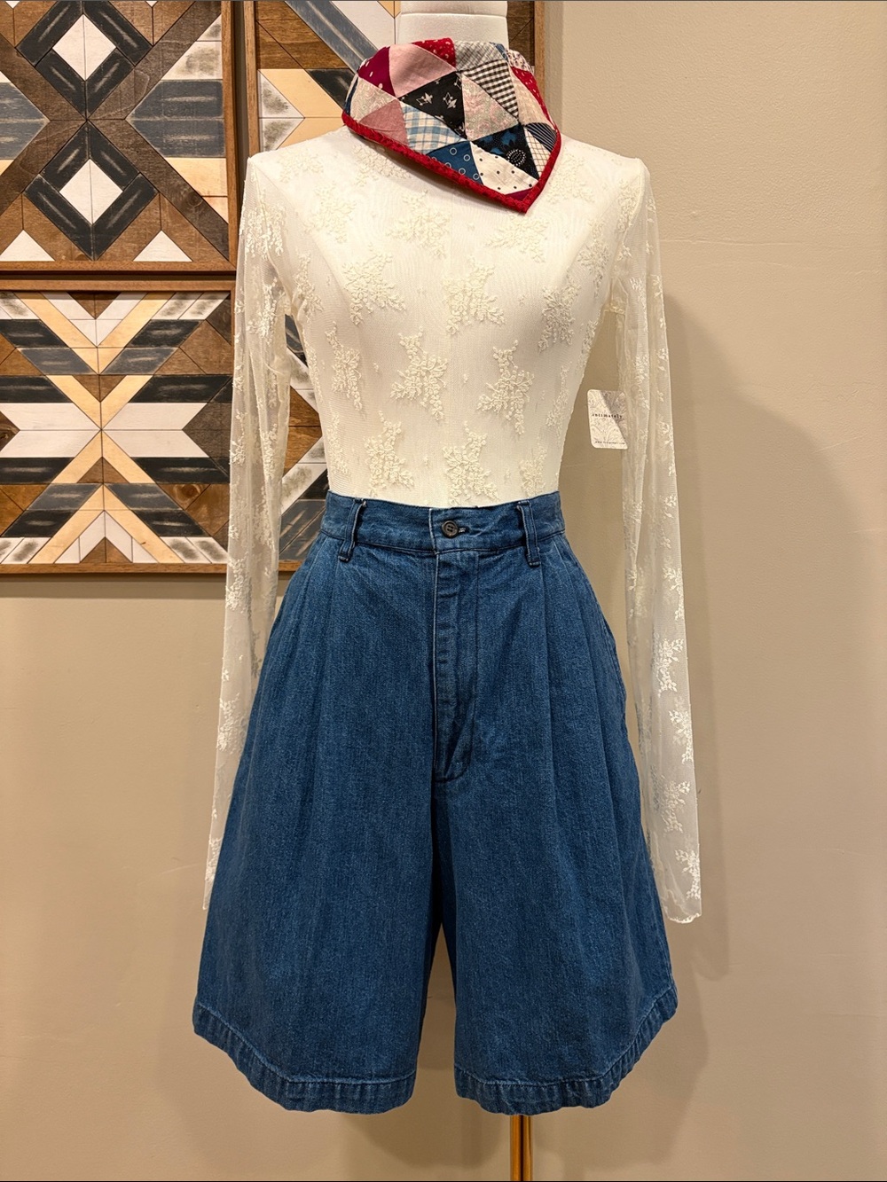 Vintage Ralph Lauren Blue Label 80s Denim Bermuda Shorts Jorts Made in USA sz 4